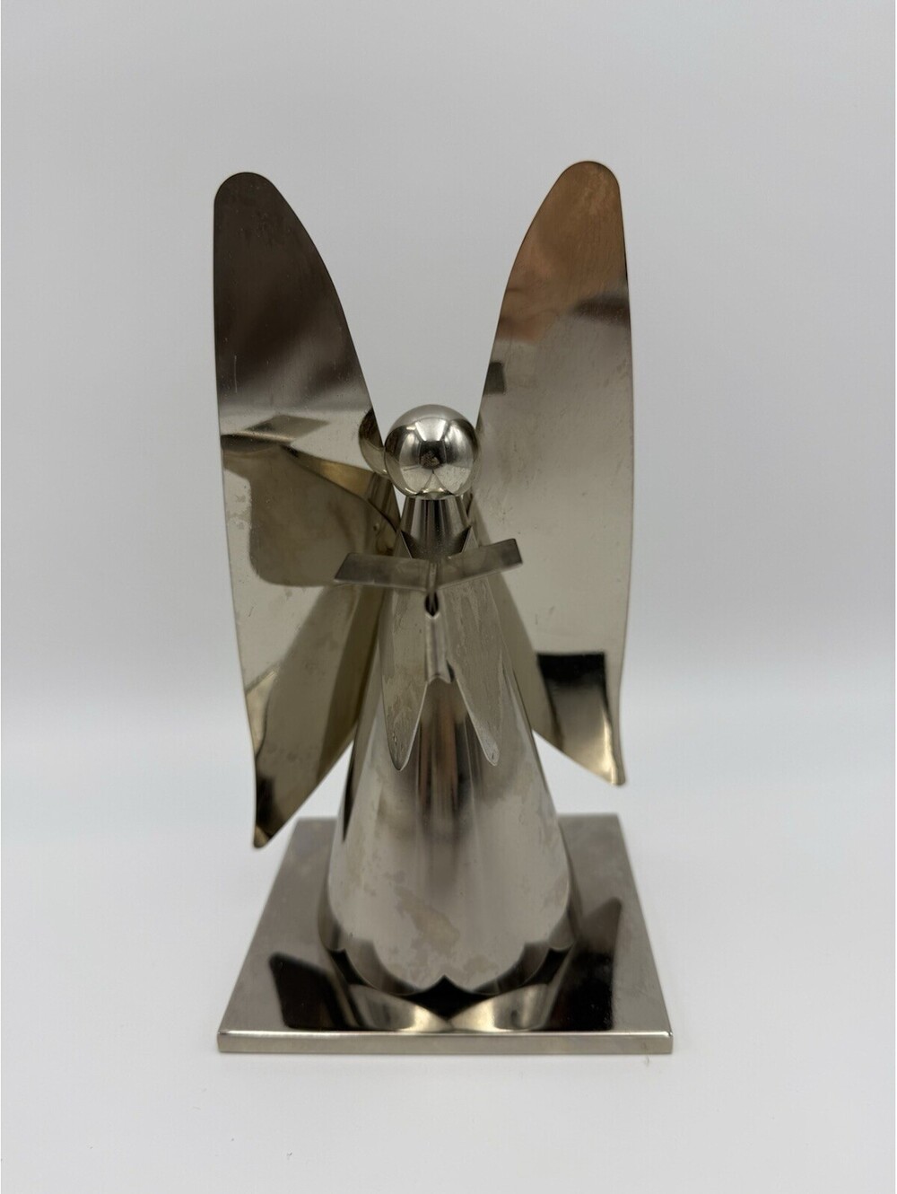 Stainless Steel Angel Figurine 8” VTG